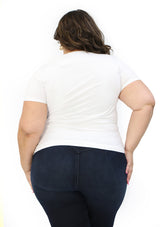 LD-F-2286 White Blusa de Mujer Plus Size