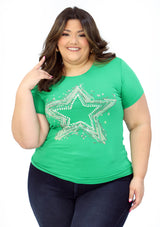 LD-F-2286 Green Blusa de Mujer Plus Size