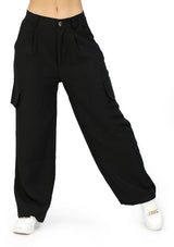 LP-CARGO-CH1 Black Pantalón Cargo de Mujer