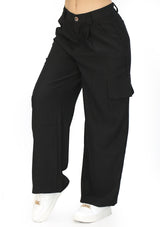 LP-CARGO-CH1 Black Pantalón Cargo de Mujer