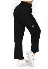LP-CARGO-LB1 Black Pantalón Cargo de Mujer