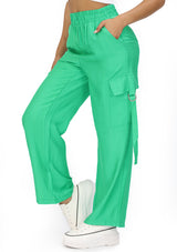 LP-CARGO-LB1 Kelly Green Pantalón Cargo de Mujer