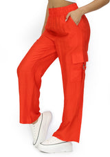 LP-CARGO-LB1 Tomato Red Pantalón Cargo de Mujer