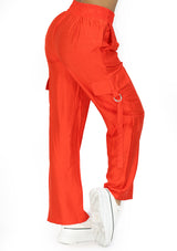 LP-CARGO-LB1 Tomato Red Pantalón Cargo de Mujer