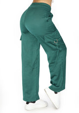LP-CARGO-S01 Midnight Green Pantalón Cargo de Mujer