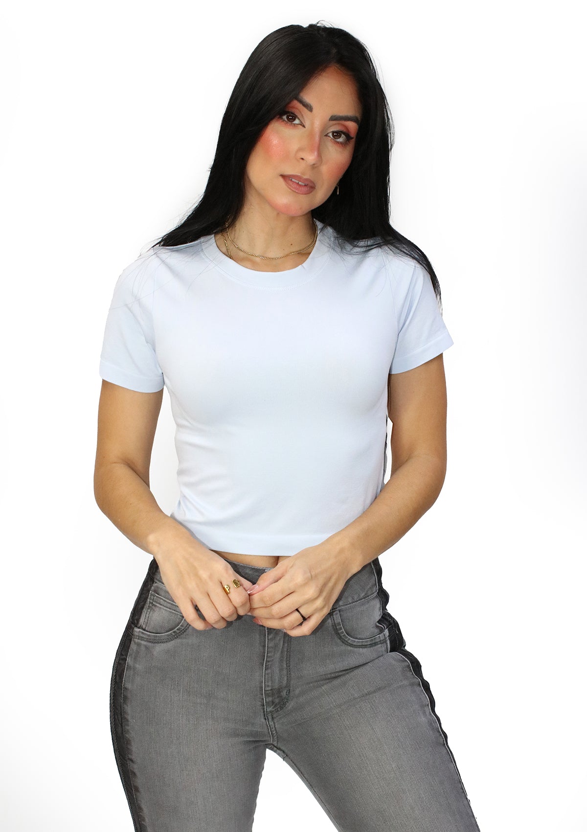 LP-NINA-02 Blue Cashmere Top de Mujer