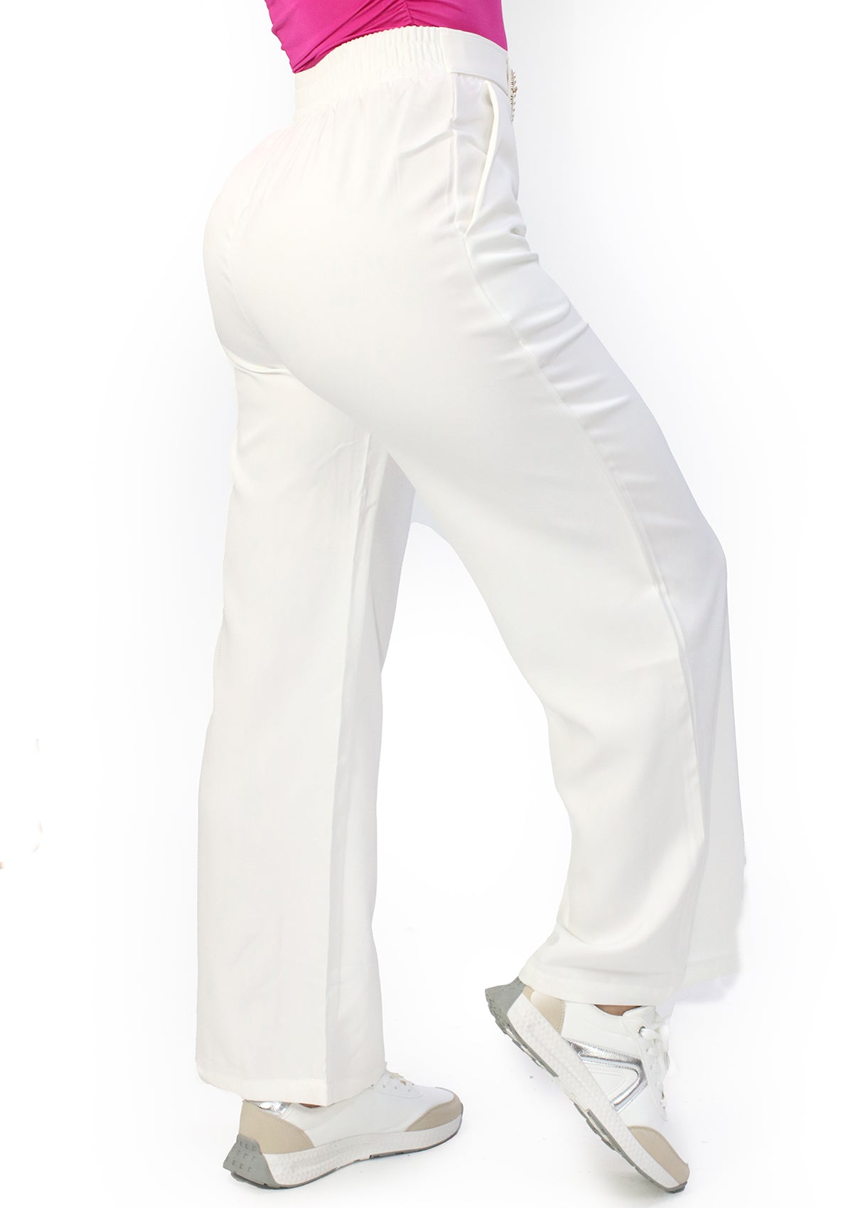 LP-OFFY-2 White Pantalon de Mujer