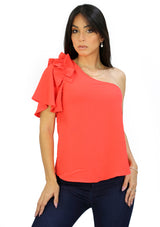 LV-C-2576 Sunkist Orange Blusa de Mujer