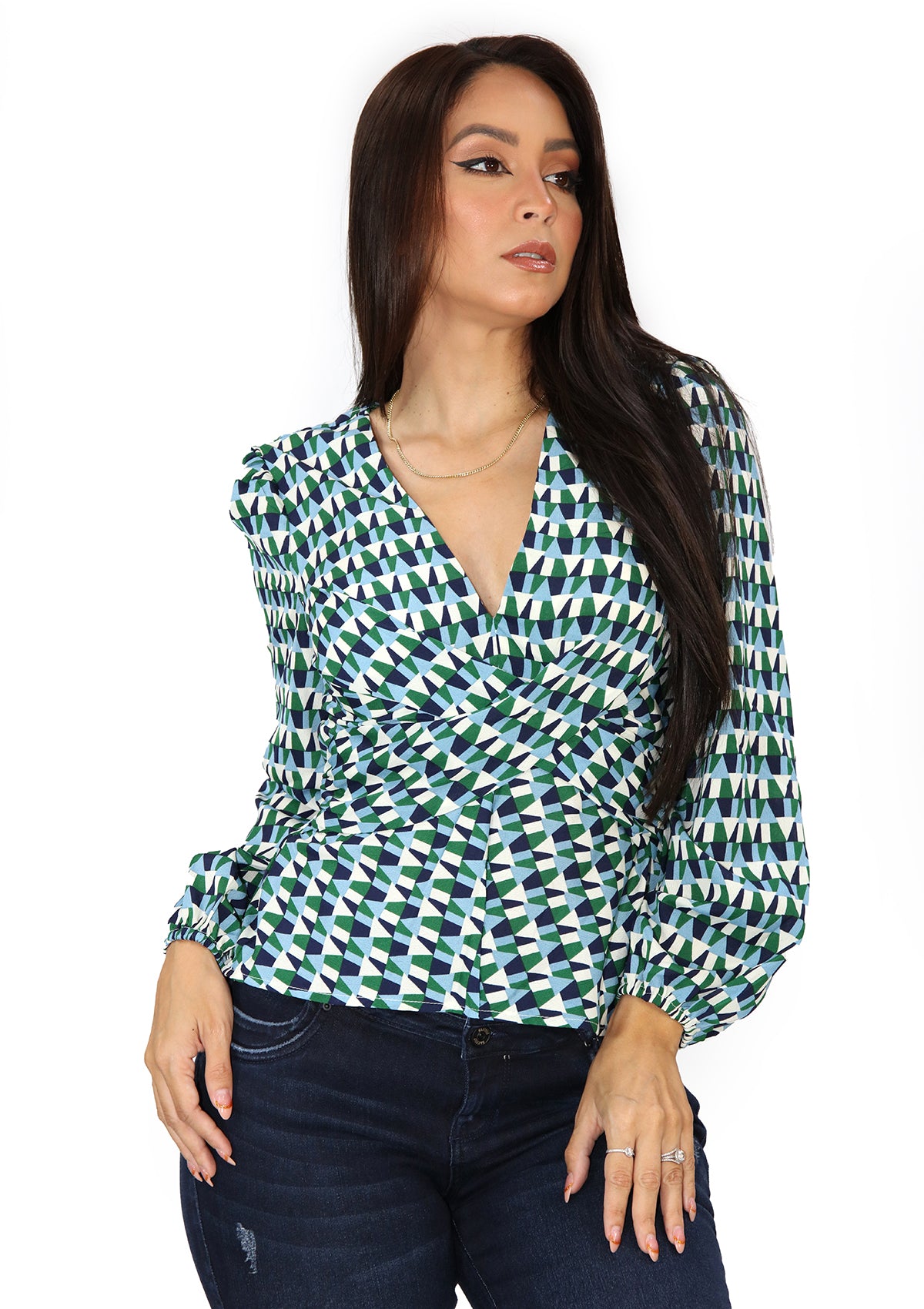 MH-34478T Green Blusa de Mujer