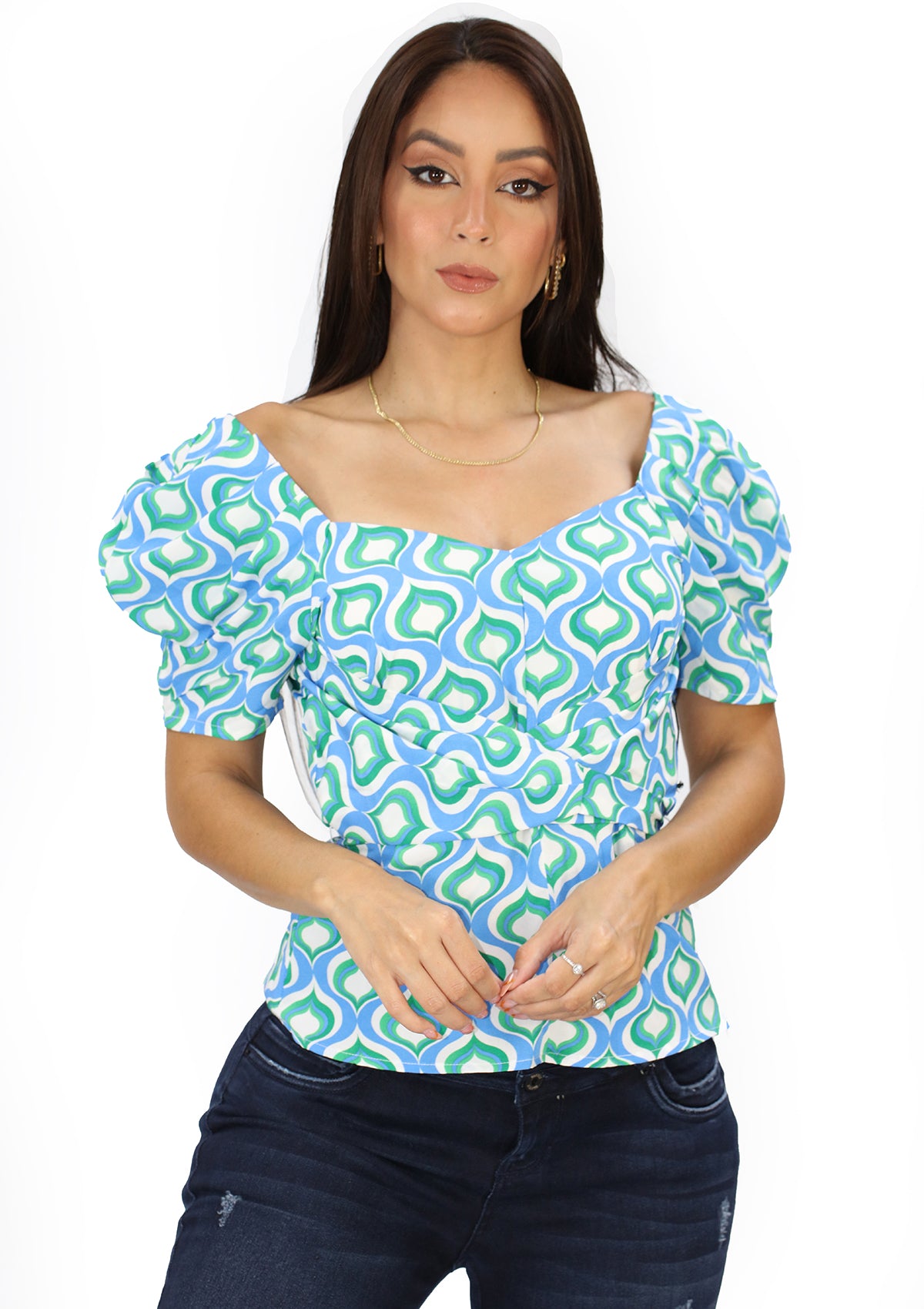 MH-35637-T Blue Blusa de Mujer