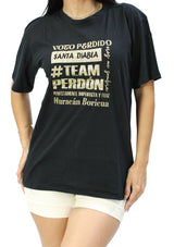 MRP-GLI Black-Gold Glitter Maripily TShirt de Mujer