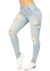 20966 Ripped Skinny Jean "Cargo" by Maripily Rivera