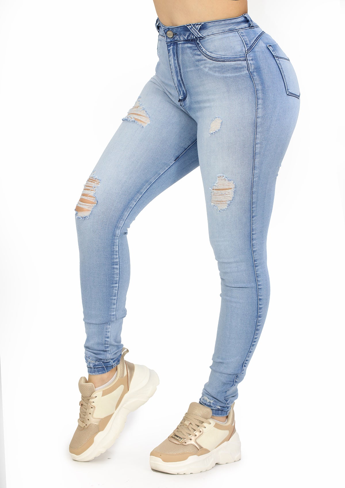 MRP-21135 Light Denim Skinny Jean Long by Maripily Rivera