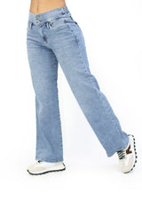 MRP21407 Light Denim Palazzo Jean by Maripily Rivera