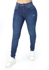 MRP21423 Medium Denim Skinny Jean Long by Maripily Rivera