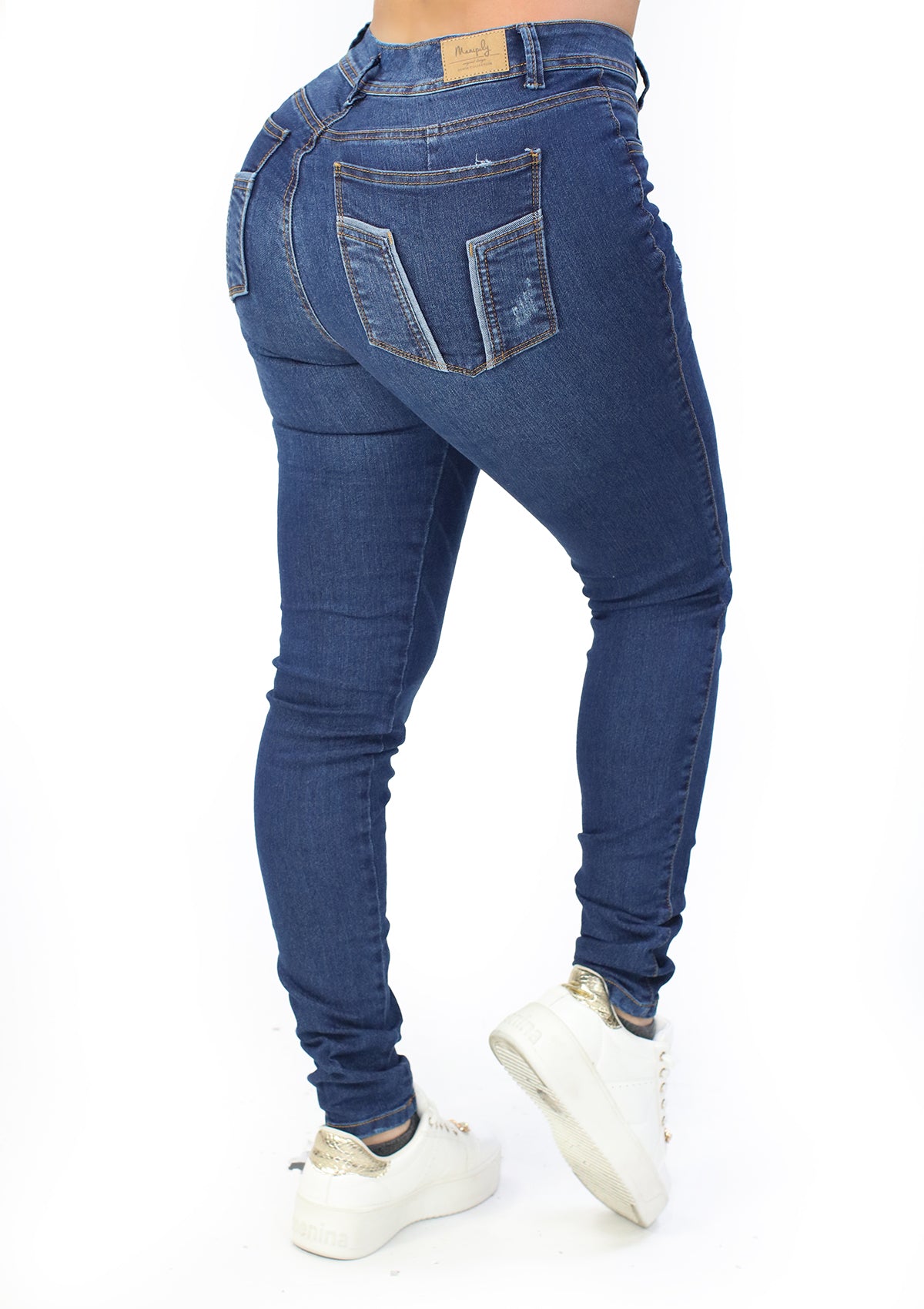 MRP-21423 Medium Denim Skinny Jean Long by Maripily Rivera