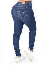 MRP21423 Medium Denim Skinny Jean Long by Maripily Rivera