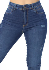 MRP21423 Medium Denim Skinny Jean Long by Maripily Rivera