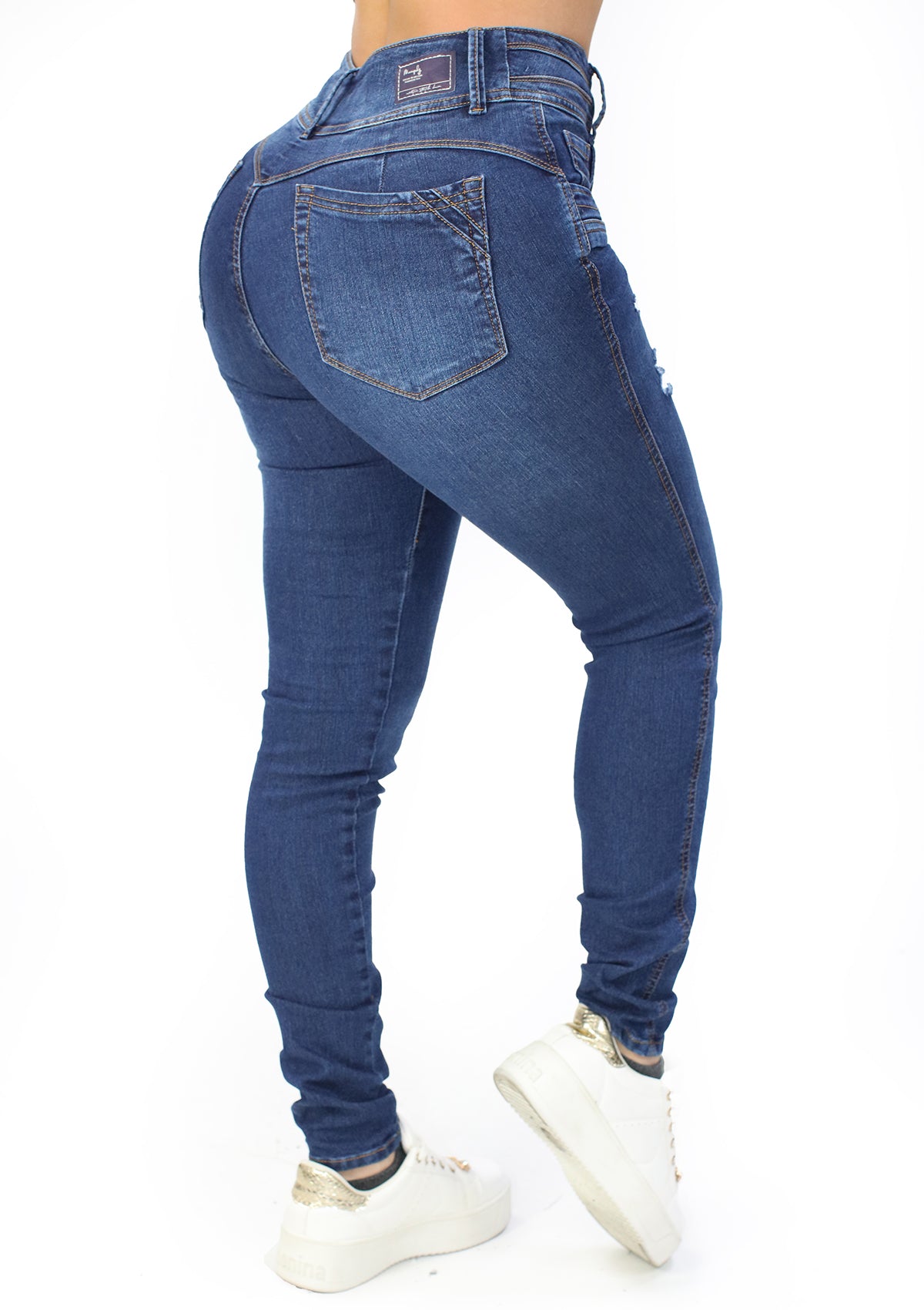 MRP-21425 Medium Denim Skinny Jean by Maripily Rivera