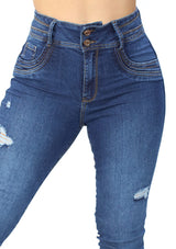 MRP21425 Medium Denim Skinny Jean by Maripily Rivera