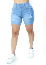 MRP21428 Light Denim Short by Maripily Rivera