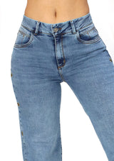 MRP21431 Medium Denim Straight Fit Jean by Maripily Rivera