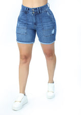 MRP21434 Medium Denim Short by Maripily Rivera