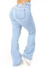 MRP21437 Light Denim Flare Fit Jean by Maripily Rivera