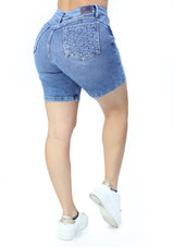 MRP21441 Medium Denim Short by Maripily Rivera