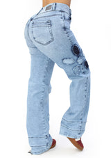 MRP21442 Light Denim Straight Fit Jean by Maripily Rivera