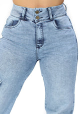 MRP21442 Light Denim Straight Fit Jean by Maripily Rivera