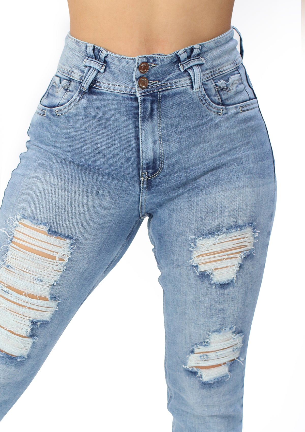 MRP-21443 Light Denim Skinny Jean by Maripily Rivera