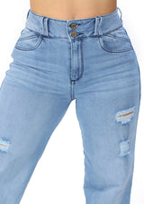 MRP21445 Light Denim Straight Fit Jean by Maripily Rivera