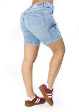 MRP21446 Light Denim Short by Maripily Rivera