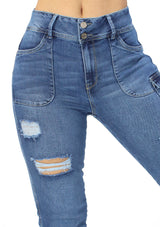 MRP21447 Medium Denim Tobillero Jean by Maripily Rivera