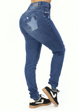 MRP21449 Medium Denim Skinny Jean Long by Maripily Rivera