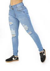 MRP21453 Light Denim Skinny Jean by Maripily Rivera