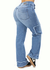 MRP21461 Light Denim Straight Fit Jean by Maripily Rivera