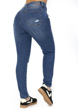 MRP21473 Medium Denim Skinny Jean by Maripily Rivera