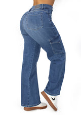 MRP21512 Medium Denim Straight Fit Jean by Maripily Rivera