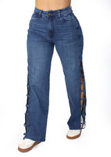 MRP21514 Medium Denim Straight Fit Jean by Maripily Rivera