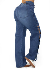 MRP21514 Medium Denim Straight Fit Jean by Maripily Rivera