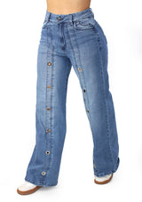 MRP21515 Light Denim Wide Leg Jean by Maripily Rivera