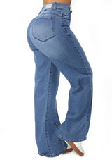 MRP21515 Light Denim Wide Leg Jean by Maripily Rivera