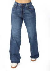 MRP21517 Medium Denim Wide Leg Jean by Maripily Rivera