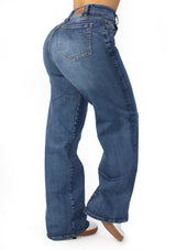 MRP21517 Medium Denim Wide Leg Jean by Maripily Rivera