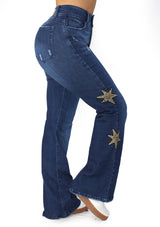 MRP21521 Dark Denim Flare Fit Jean by Maripily Rivera