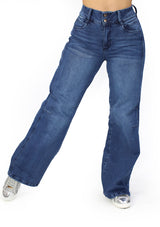 MRP21549 Medium Denim Wide Leg Jean by Maripily Rivera