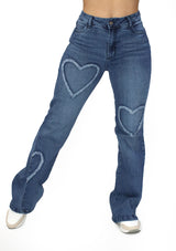MRP21560 Medium Denim Flare Fit Jean by Maripily Rivera