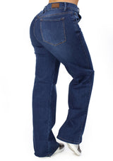 MRP21563M Medium Denim Straight Fit Jean by Maripily Rivera